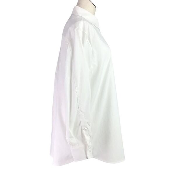 Athleta Shirt Womens S White Relaxed Long Sleeve Button Up Oversized Poplin Top - Picture 3 of 9